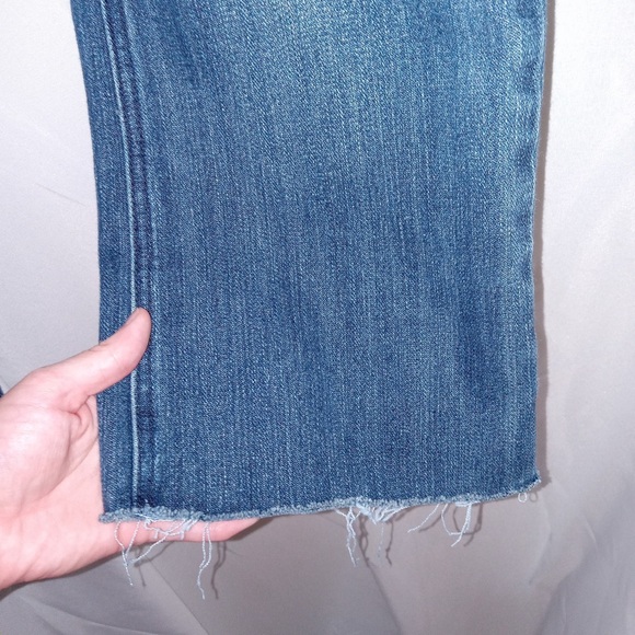 Dollhouse Boot Cut Blue Jeans Punk Metal Bar Hook And Eye Closure Raw Hem 5/6 - Picture 7 of 15